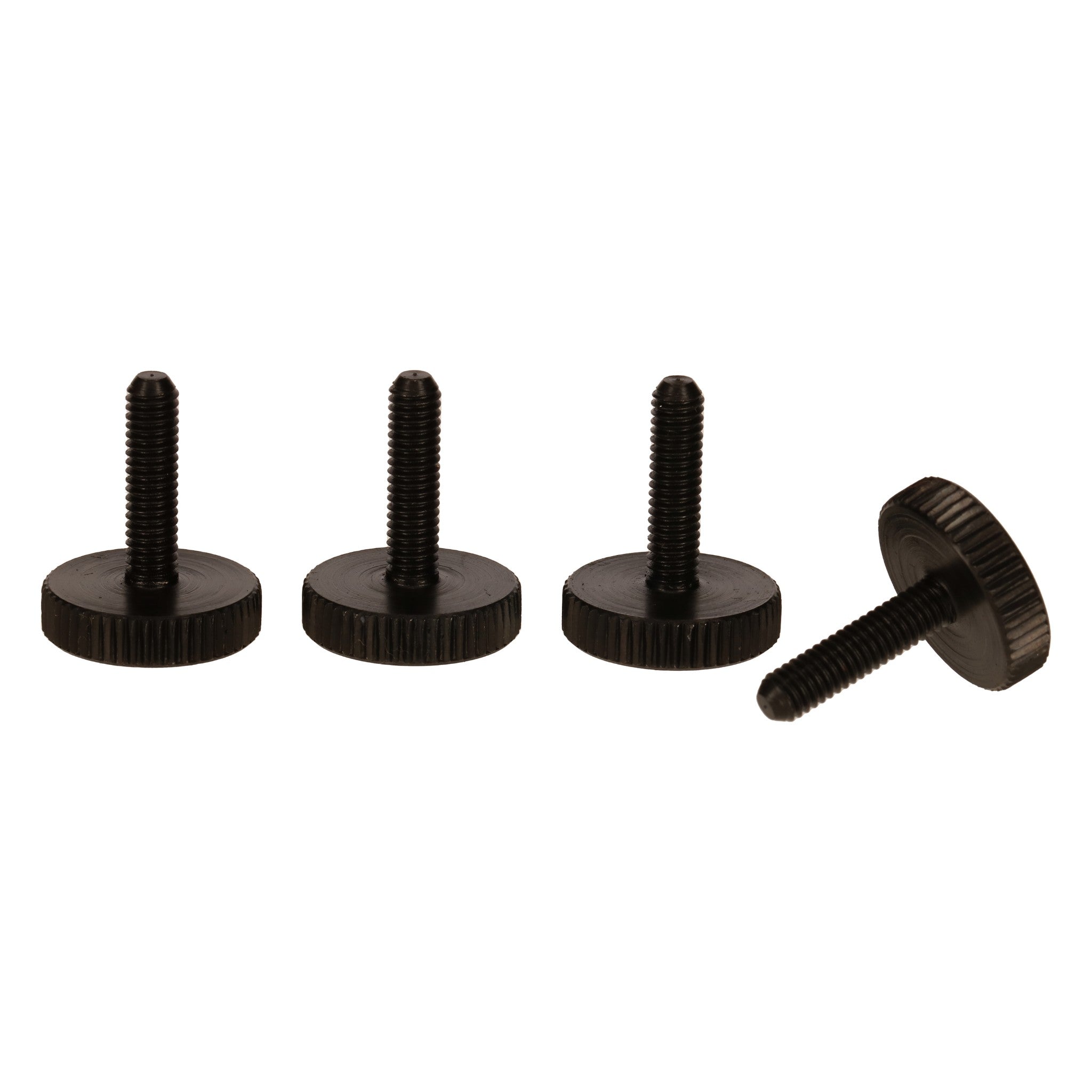 Knurled Thumb Screw Black Steel M5 x 20mm DIN 653 20mm dia (4pcs)